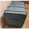 Image 2 : Vintage Blue Storage Trunk with Hinged Lid and Interior Lining, 40 x 23 x 22 Inches
