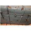 Image 5 : Vintage Blue Storage Trunk with Hinged Lid and Interior Lining, 40 x 23 x 22 Inches