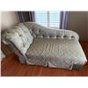 Image 6 : Tufted Chaise Lounge with Floral Upholstery and Accent Pillows