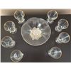 Image 2 : Handcrafted Glass Bowl with 925 Silver Base and Set of 8 Glasses with Gold Trim