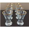 Image 6 : Handcrafted Glass Bowl with 925 Silver Base and Set of 8 Glasses with Gold Trim