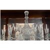 Image 1 : Cut Glass Crystal Decanter Set with Ten Glasses and Bell