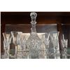 Image 2 : Cut Glass Crystal Decanter Set with Ten Glasses and Bell