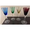 Image 1 : Five Cambridge Glass Company Colored Crystal Flutes