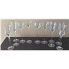 Image 1 : 11 Hand-Painted Glass Stemware with Intricate Floral Designs