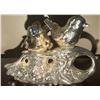 Image 1 : Silver-Tone Bird Motif Salt and Pepper Shaker Set with Floral Base