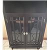 Image 2 : Black Wood Cabinet With Glass Panel Doors and Acrylic Knobs