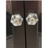 Image 3 : Black Wood Cabinet With Glass Panel Doors and Acrylic Knobs