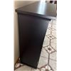 Image 6 : Black Wood Cabinet With Glass Panel Doors and Acrylic Knobs