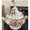 Image 2 : Italian Ceramic Lidded Tureen and Coffee Pot with Floral Embellishments