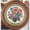 Image 2 : Five Framed Needlepoint Floral Artworks with Round and Rectangular Frames
