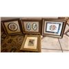 Image 1 : Four 3D Framed Artwork Pieces with Floral and Figurative Themes