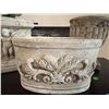 Image 2 : Three Decorative Stone-Look Planters with Ornamental Detail