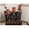 Image 2 : Three Metal Candle Holders and Three Framed Floral Prints