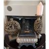 Image 1 : Decorative Set of Candle Holder, Lidded Canisters, and Trinket Box