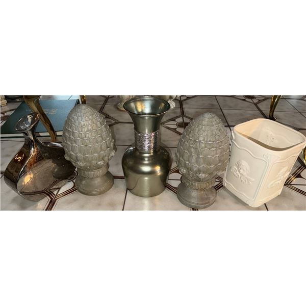 Decorative Vases and Finials in Various Designs and Materials