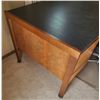 Image 2 : Vintage Wooden Desk with Vinyl Office Chair and Floor Protector Pad