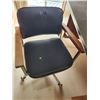 Image 6 : Vintage Wooden Desk with Vinyl Office Chair and Floor Protector Pad