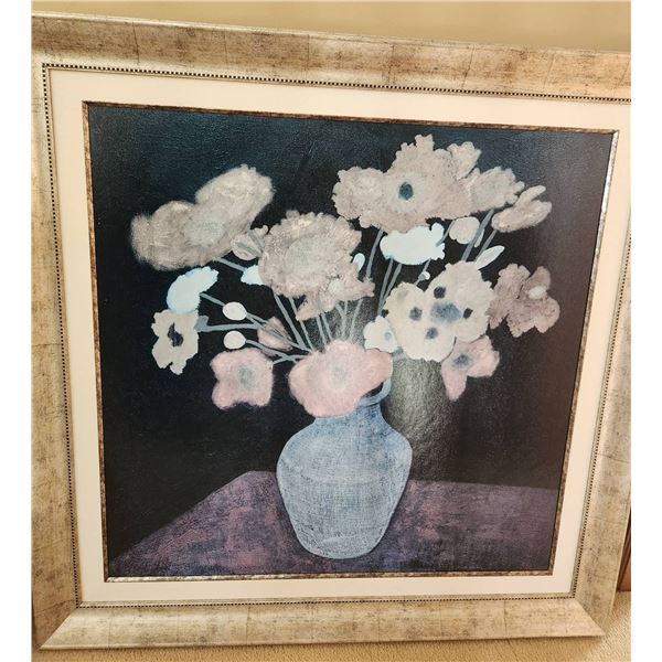 Floral Still Life Print on Canvas, Framed, 45 x 45 Inches