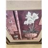 Image 2 : Framed Print with Fleur-de-Lys, Urn, and Orchid Design, 36 x 42 Inches