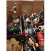 Image 7 : Holiday Decorations Lot: Tree Skirt, Train Decor, Floral Centerpieces, Santa Village Displays