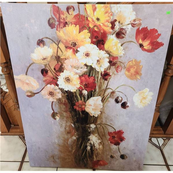Floral Vase Print on Canvas, 30 x 40 Inches