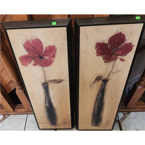 Framed Floral Prints on Board