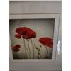 Image 2 : Four Framed Floral Prints Under Glass With Red Poppy Motif