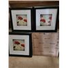 Image 6 : Four Framed Floral Prints Under Glass With Red Poppy Motif