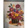 Image 2 : Framed Floral Embroidery and Green Ceramic Vase Set