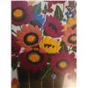 Image 3 : Framed Floral Embroidery and Green Ceramic Vase Set