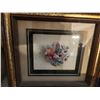 Image 2 : 3 Framed Floral Artworks Under Glass with Raised Accents