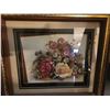 Image 3 : 3 Framed Floral Artworks Under Glass with Raised Accents