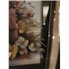Image 5 : 3 Framed Floral Artworks Under Glass with Raised Accents