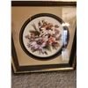 Image 6 : 3 Framed Floral Artworks Under Glass with Raised Accents