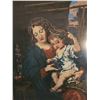 Image 2 : Framed Embroidery of Mother and Child and Framed Print of Nun Under Glass