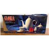 Image 1 : Gloria 17-Piece Porcelain Coffee Set in Original Box