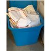 Image 2 : Mystery Tote of Linens in Blue Storage Bin