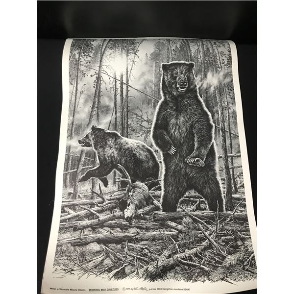 1977 BILL ONEIL MORNING MIST GRIZZLIES PRINT