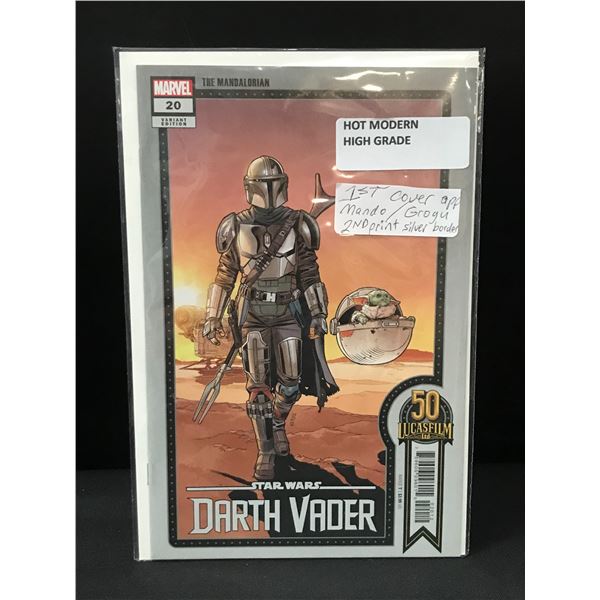 THE MANDALORIAN #20 1ST COVER APP MANDO / GROGU 2ND PRINTING SILVER BORDER - MARVEL COMICS