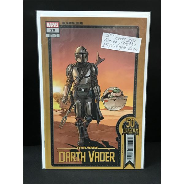 THE MANDALORIAN #20 1ST COVER APP MANDO / GROGU 1ST PRINTING GOLD BORDER - MARVEL COMICS