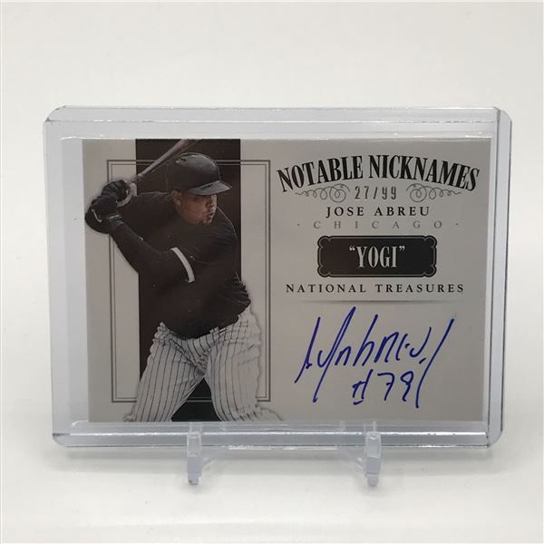 2015 PANINI NATIONAL TREASURES BASEBALL JOSE ABREU SIGNED TRADING CARD 27/99