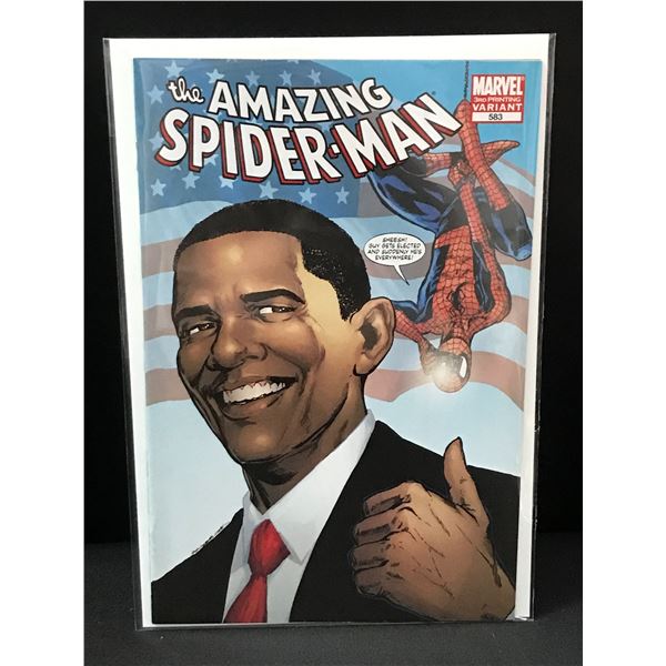 THE AMAZING SPIDERMAN #583 3RD PRINTING VARIANT (OBAMA COVER) - MARVEL COMICS