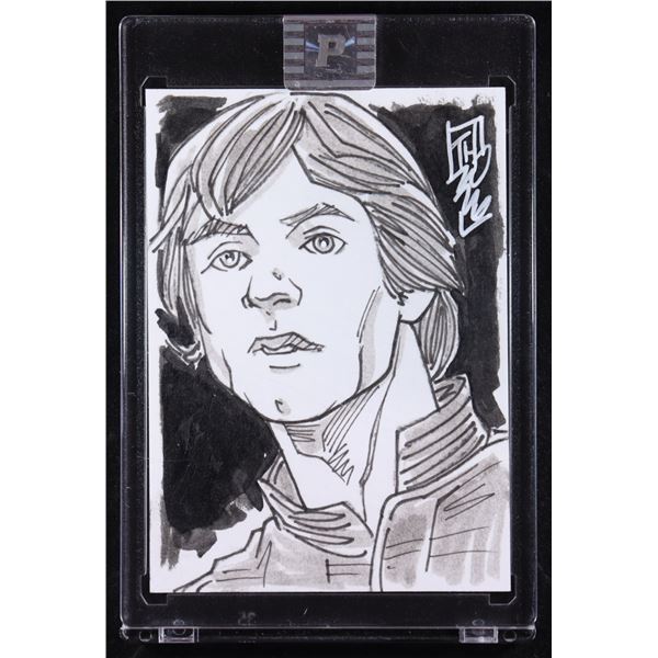 TOM HODGES SIGNED LUKE SKYWALKER 1:1 SIGNED SKETCH CARD