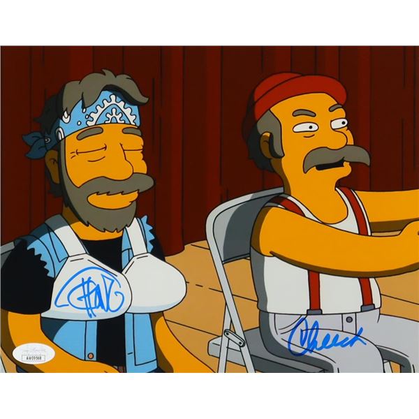 CHEECH AND CHONG SIGNED SIMPSONS 8X10 - JSA COA