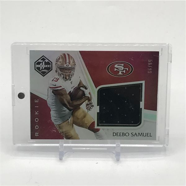 2019 PANINI LIMITED FOOTBALL DEEBO SAMUEL PATCH ROOKIE TRADING CARD 50/99