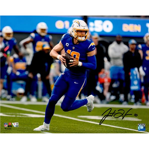 JUSTIN HERBERT SIGNED LOS ANGELES CHARGERS 11 X 14  - FANATICS COA