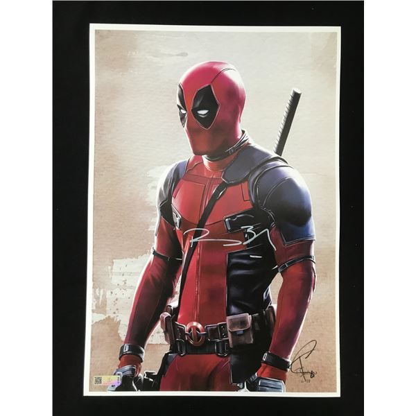 RYAN REYNOLDS SIGNED DEADPOOL 11 X 18 PRINT - CELEBRITY COA