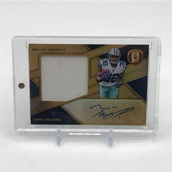 2019 PANINI GOLD STANDARD FOOTBALL TONY POLLARD SIGNED PATCH TRADING CARD 79/99