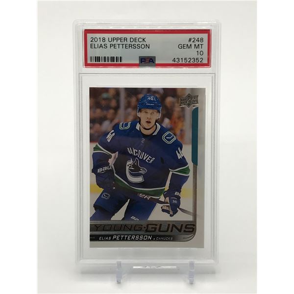 2018 UPPER DECK ELIAS PETTERSSON YOUNG GUNS TRADING CARD - PSA GRADE 10